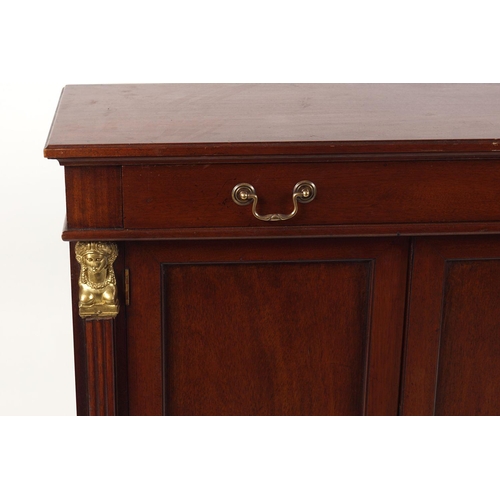 543 - EDWARDIAN ORMOLU MOUNTED MAHOGANY SIDE CABINET