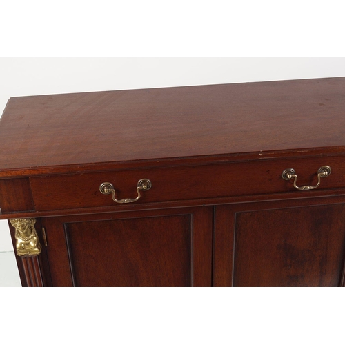 543 - EDWARDIAN ORMOLU MOUNTED MAHOGANY SIDE CABINET