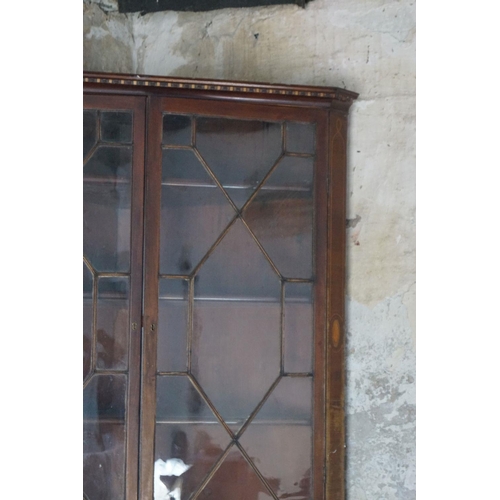 544 - GEORGE III MAHOGANY AND INALID CORNER CABINET