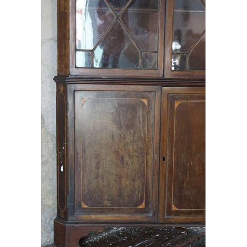 544 - GEORGE III MAHOGANY AND INALID CORNER CABINET