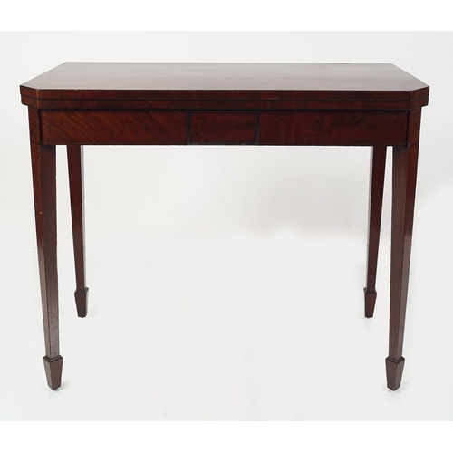 559 - 19TH-CENTURY MAHOGANY & EBONY CARD TABLE