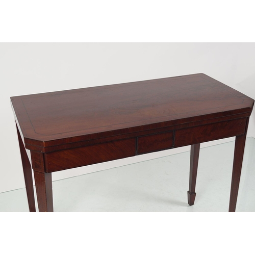 559 - 19TH-CENTURY MAHOGANY & EBONY CARD TABLE