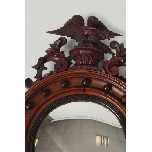 582 - WALNUT FRAMED CONVEX MIRROR