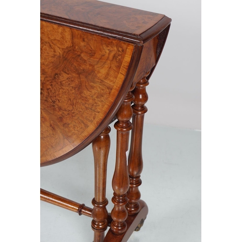 622 - 19TH-CENTURY BURR WALNUT YACHT TABLE