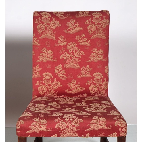 646 - PAIR 18TH-CENTURY MAHOGANY & UPHOLSTERED CHAIRS