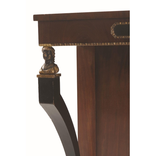 79 - REGENCY MAHOGANY EBONY & GILT CONSOLE TABLE