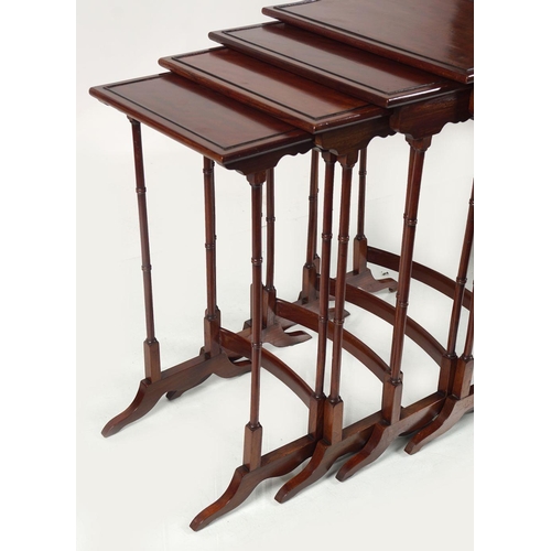 100 - 19TH-CENTURY SATINWOOD NEST OF 4 TABLES