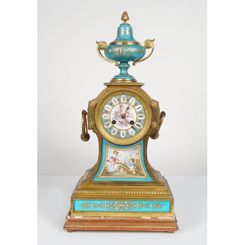 106 - 19TH-CENTURY SÈVRES AND ORMOLU CLOCK