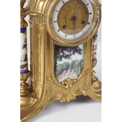 107 - 20TH-CENTURY PORCELAIN & GILT CLOCK GARNITURE