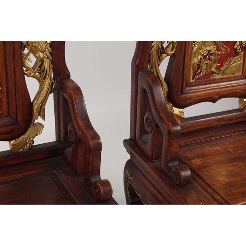 111 - PAIR CHINESE QING CEREMONIAL CHAIRS