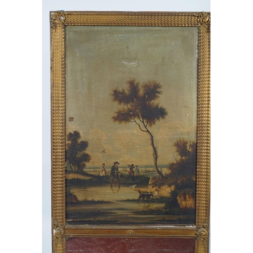 125 - 18TH-CENTURY FRENCH GILT FRAMED TRUMEAU