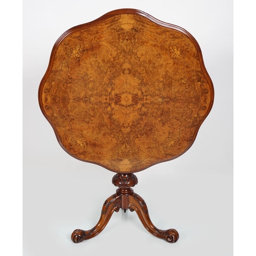 1277 - VICTORIAN WALNUT & MARQUETRY CENTRE TABLE