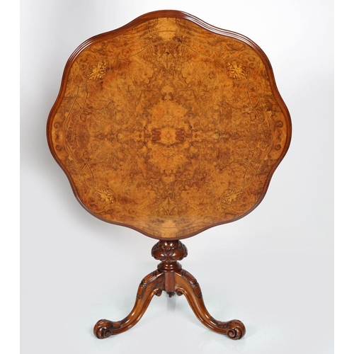 1277 - VICTORIAN WALNUT & MARQUETRY CENTRE TABLE