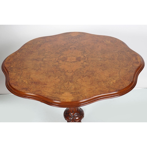 1277 - VICTORIAN WALNUT & MARQUETRY CENTRE TABLE