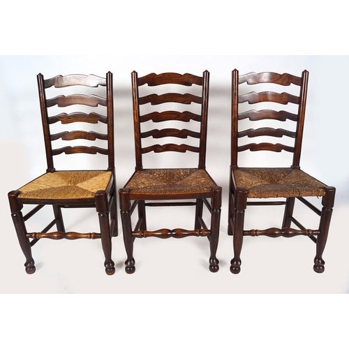 1283 - SET SIX 19TH-CENTURY PROVINCIAL LADDERBACK CHAIRS