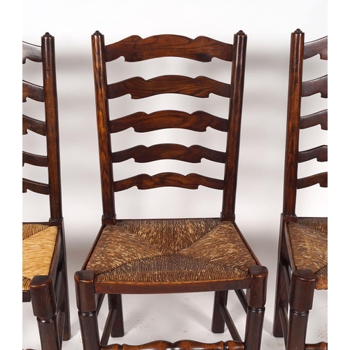 1283 - SET SIX 19TH-CENTURY PROVINCIAL LADDERBACK CHAIRS