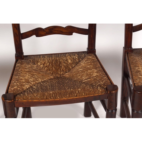 1283 - SET SIX 19TH-CENTURY PROVINCIAL LADDERBACK CHAIRS