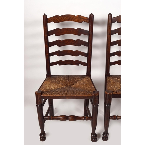 1283 - SET SIX 19TH-CENTURY PROVINCIAL LADDERBACK CHAIRS