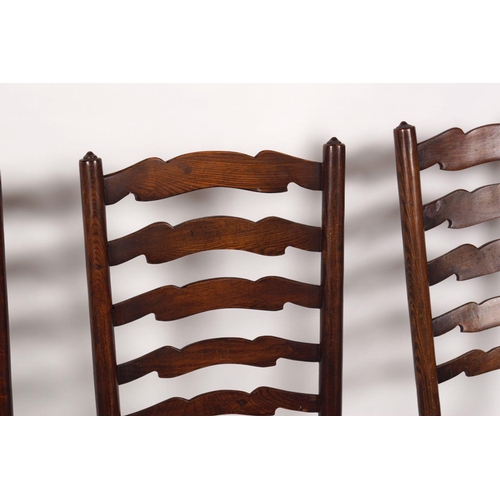 1283 - SET SIX 19TH-CENTURY PROVINCIAL LADDERBACK CHAIRS