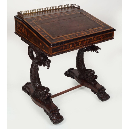 1287 - 19TH-CENTURY MARQUETRY DAVENPORT