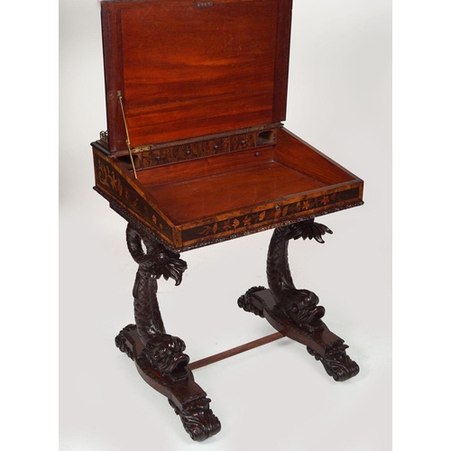 1287 - 19TH-CENTURY MARQUETRY DAVENPORT