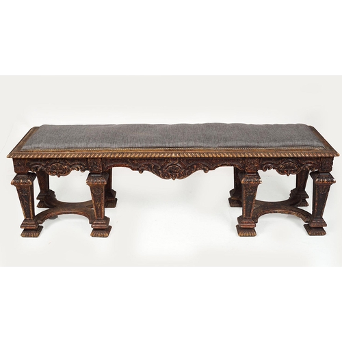 1295 - LARGE 19TH-CENTURY CARVED GILTWOOD STOOL