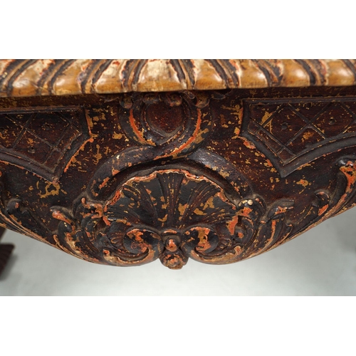 1295 - LARGE 19TH-CENTURY CARVED GILTWOOD STOOL