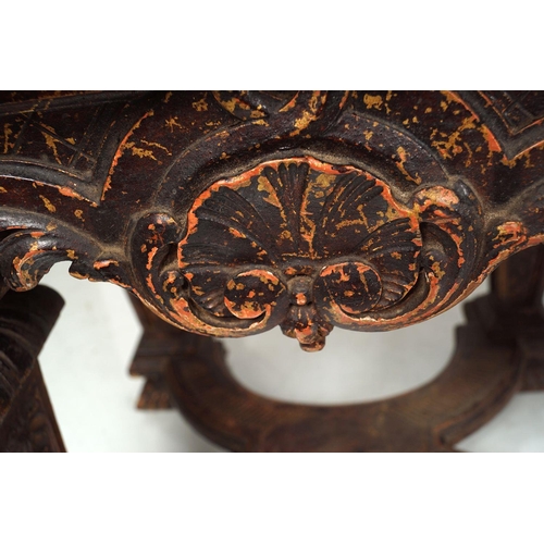 1295 - LARGE 19TH-CENTURY CARVED GILTWOOD STOOL