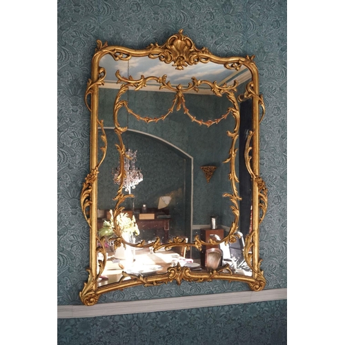 13 - 19TH-CENTURY CARVED GILTWOOD MIRROR