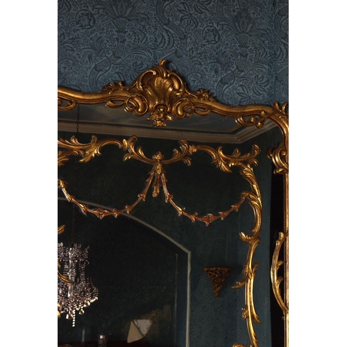 13 - 19TH-CENTURY CARVED GILTWOOD MIRROR