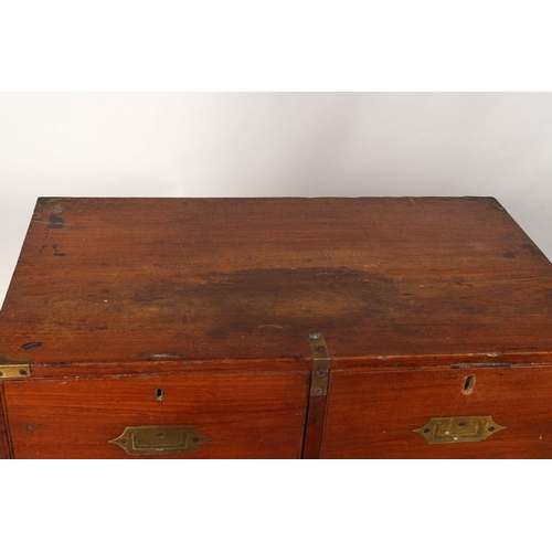 133 - PAIR 19TH-CENTURY BRASS BOUND CAMPAIGN CHESTS