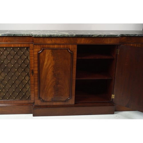 136 - REGENCY STYLE MAHOGANY BREAKFRONT BOOKCASE