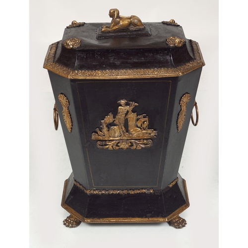 1371 - 19TH-CENTURY FRENCH TOLEWARE LOG BOX