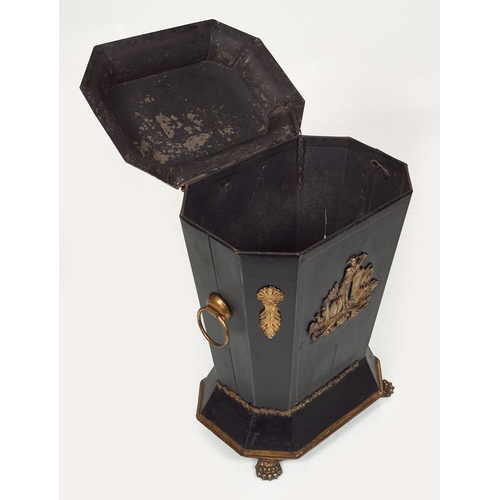 1371 - 19TH-CENTURY FRENCH TOLEWARE LOG BOX