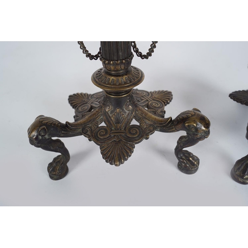 1373 - PAIR 19TH-CENTURY FRENCH BRONZE CANDLESTICKS