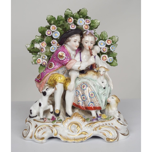 1376 - 19TH-CENTURY CHELSEA PORCELAIN GROUP