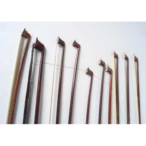 150 - LOT OF 10 VIOLIN BOWS