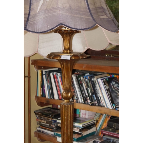 159 - EDWARDIAN CARVED GILTWOOD STANDARD LAMP