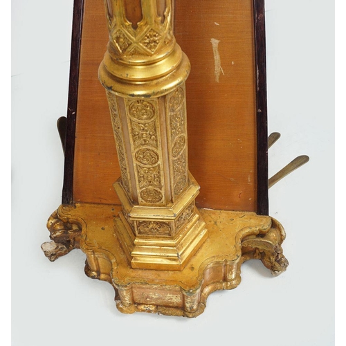 163 - 19TH-CENTURY BIRDS EYE MAPLE & GILT HARP