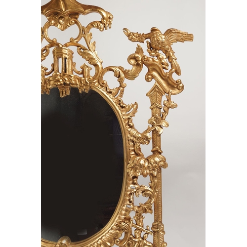 181 - CARVED CHINESE CHIPPENDALE GILTWOOD PIER MIRROR