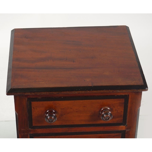 192 - PAIR OF EDWARDIAN MAHOGANY & EBONY PEDESTALS