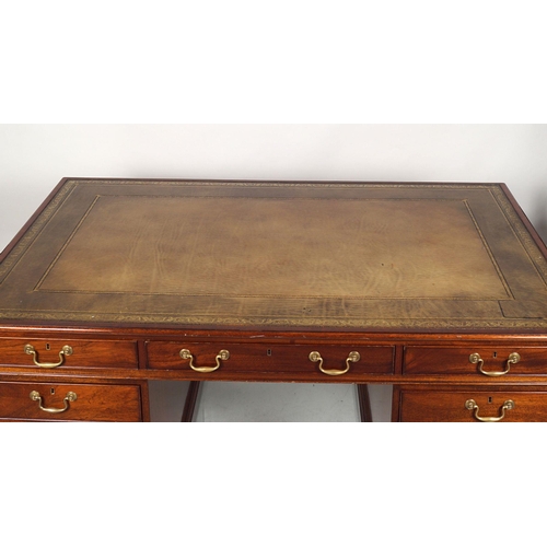 202 - LARGE GEORGE III STYLE MAHOGANY PARTNER'S DESK