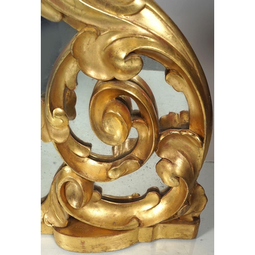 208 - 19TH-CENTURY CARVED GILTWOOD OVERMANTLE MIRROR