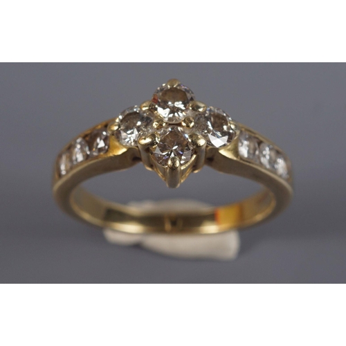 240 - 18 CT. YELLOW GOLD DIAMOND RING