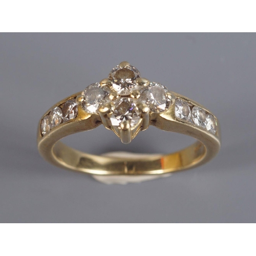 240 - 18 CT. YELLOW GOLD DIAMOND RING