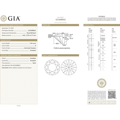 241 - ROUND BRILLIANT-CUT DIAMOND OF 2.36 CARATS