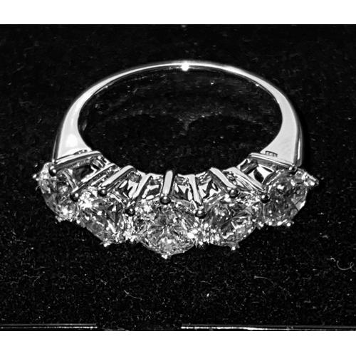 243 - 18 CT. WHITE GOLD 5 STONE DIAMOND RING