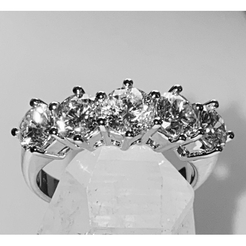 243 - 18 CT. WHITE GOLD 5 STONE DIAMOND RING