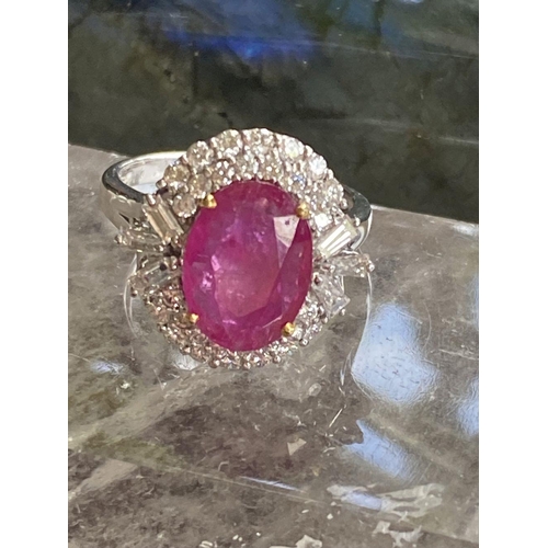 245 - 18 CT. WHITE GOLD BURMESE RUBY RING