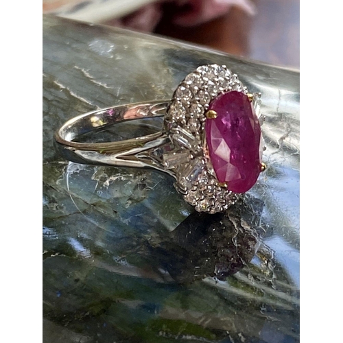 245 - 18 CT. WHITE GOLD BURMESE RUBY RING